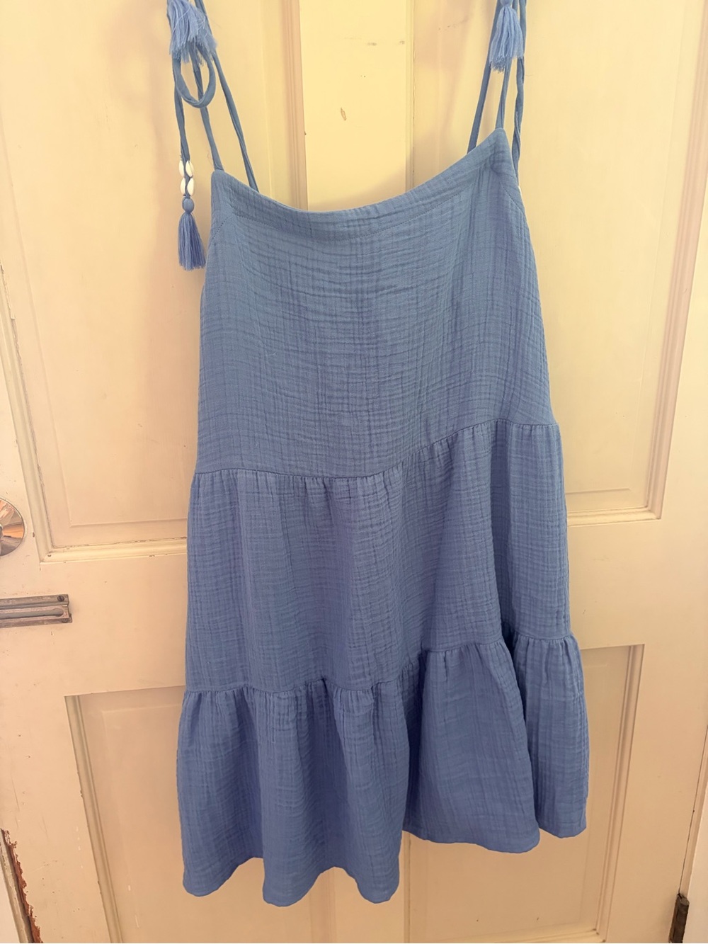 Blue LOFT Tiered Spaghetti-Strap Women's cover up
